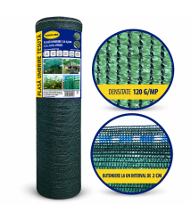 Plasa umbrire 120 g/mp, 2 x 10 m, verde